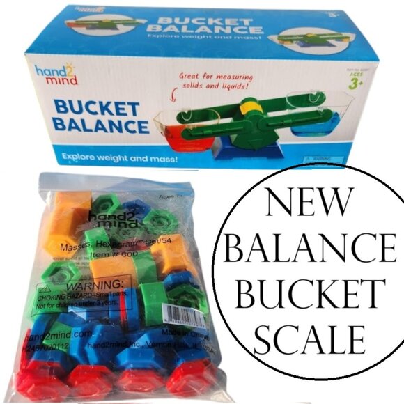 NEW Bucket Balance Weight and Mass Science Math Manipulatives with Weights Kids - Picture 1 of 9